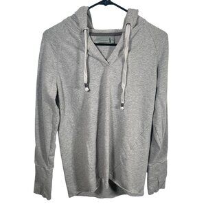 Athleta Idyllwild Hoodie Womens Size Small Gray Thumb Holes Athleisure Active